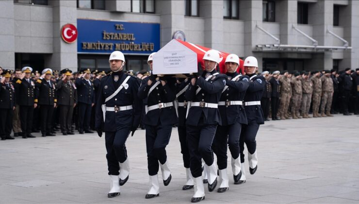 Bağcılar’da silahla yaralandıktan sonra şehit olan bekçi Uğur Gölçek son yolculuğuna uğurlandı