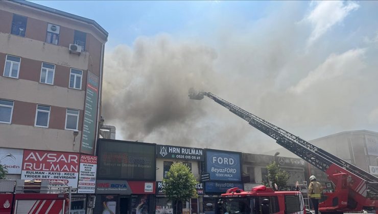 Ümraniye’de oto sanayi sitesindeki iş yerinde yangın çıktı