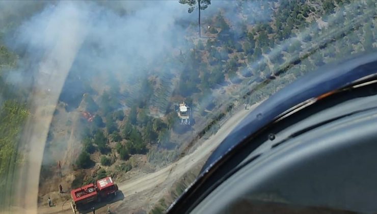 Manisa’da çıkan orman yangınına müdahale ediliyor