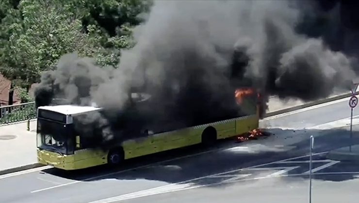 Sarıyer’de yangın çıkan İETT otobüsü kullanılamaz hale geldi