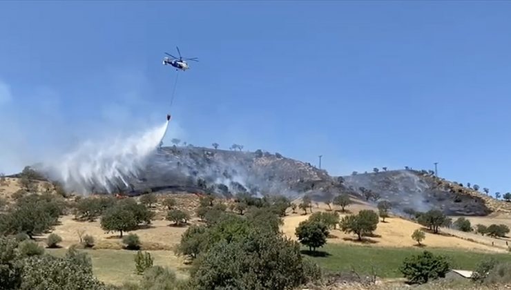 Çanakkale’de bozuk orman alanında çıkan yangına müdahale ediliyor
