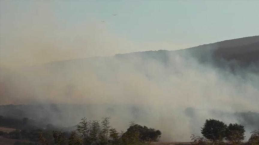Balıkesir’in Susurluk ilçesinde çıkan orman yangınına müdahale ediliyor