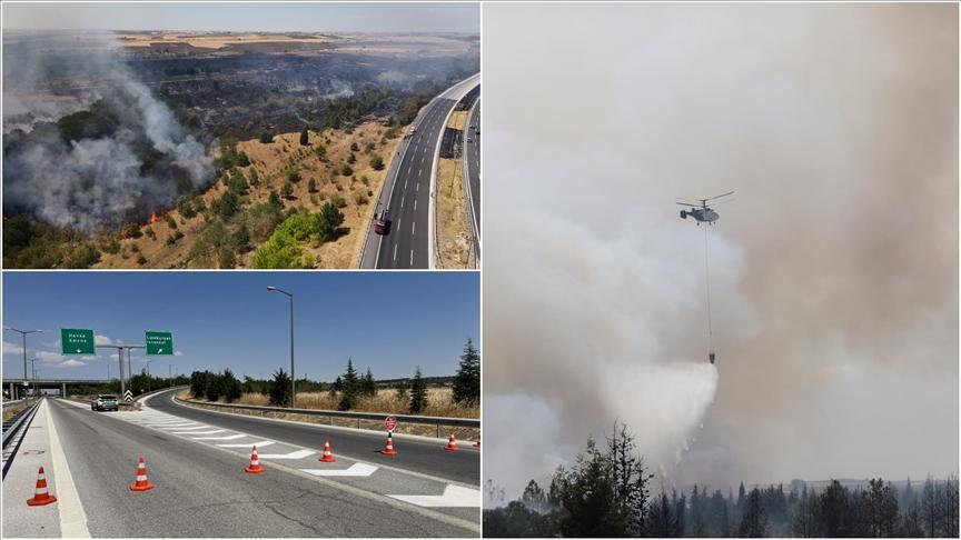 Kırklareli’nde ağaçlık alanda çıkan yangın söndürüldü