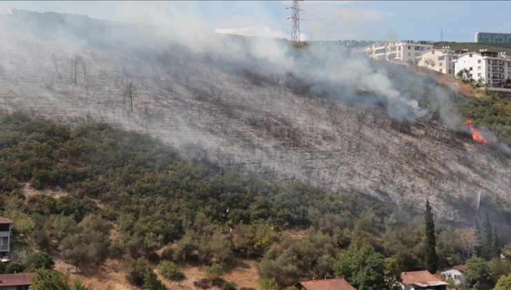 Kocaeli’de ağaçlık ve makilik alanda çıkan yangına müdahale ediliyor