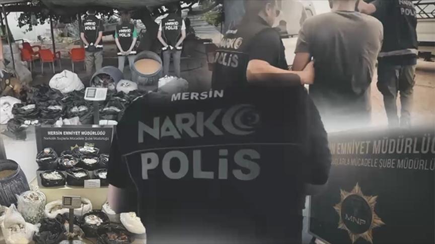 Mersin’deki operasyonlarda 3 milyon 542 bin uyuşturucu hap ele geçirildi, 8 zanlı yakalandı