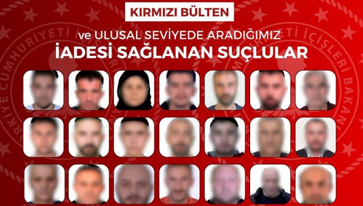 Kırmızı bültenle aranan 27, ulusal seviyede aranan 21 suçlu ülkeye getirildi